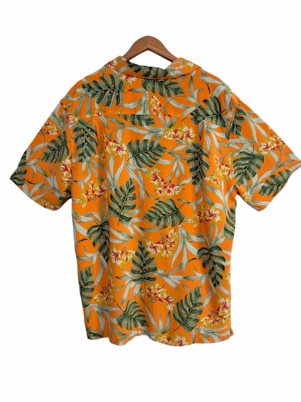 Caribbean Joe Orange Tropical Hawaiian Aloha Button-Up Shirt Men’s Large - Picture 5 of 6